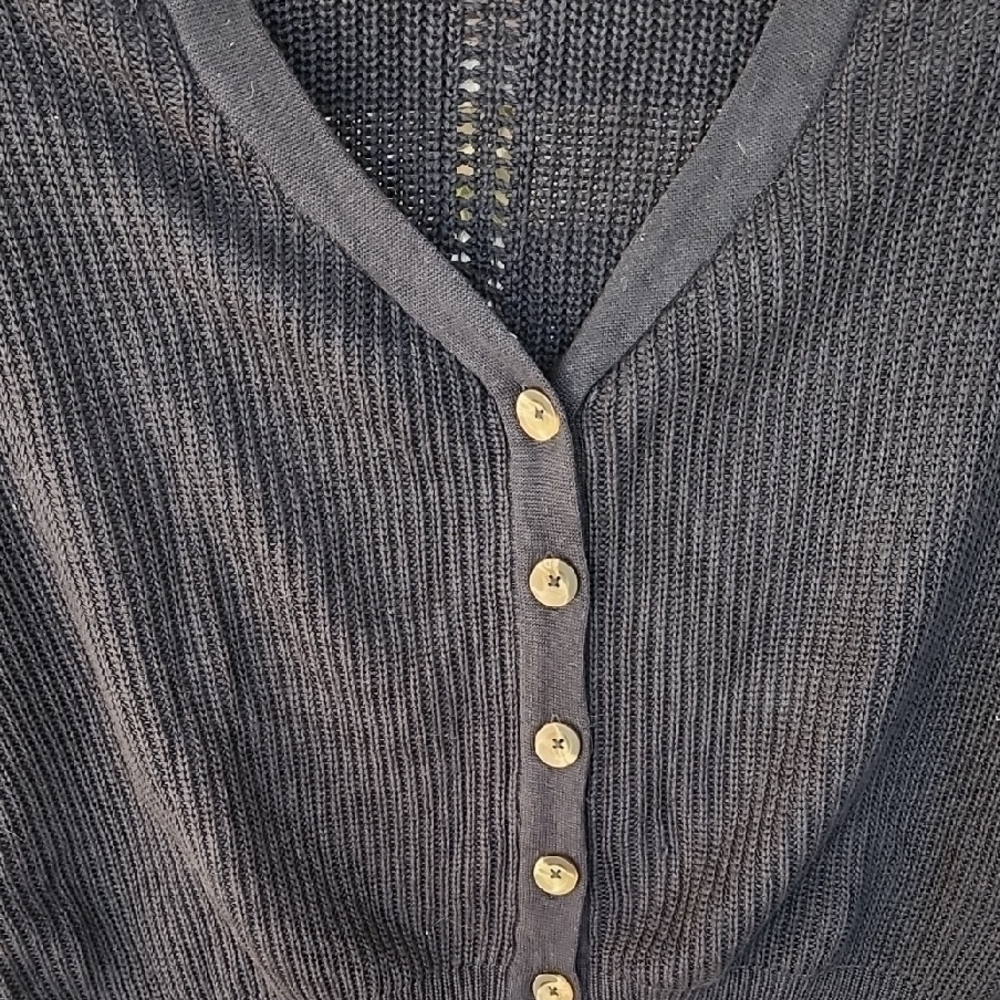 Able Marlene Black Button-Up Cardigan, Size XL - Picture 4 of 10